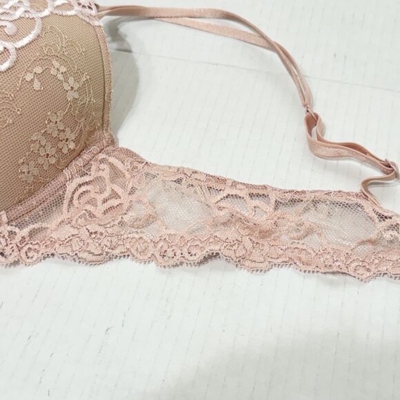 LISE CHARMEL Bra 38C AC8145 Nude Beige Underwire Padded Lace Embroidered - Picture 5 of 10